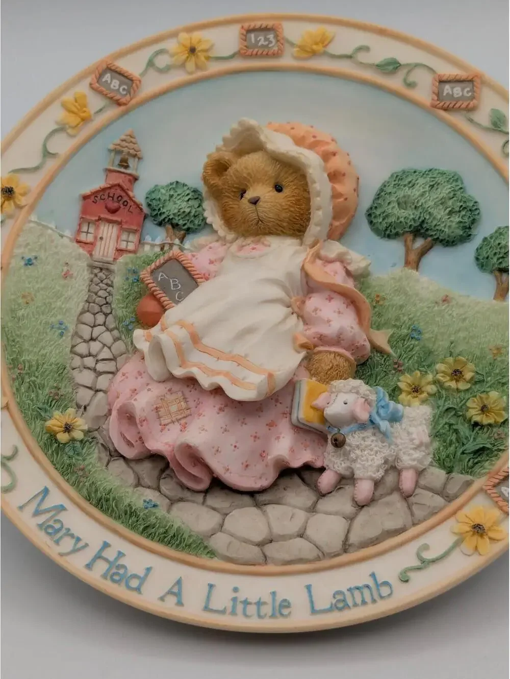 Cherished Teddies Mary Had a Little Lamb (128902) 1994, Nursery Rhyme Plate